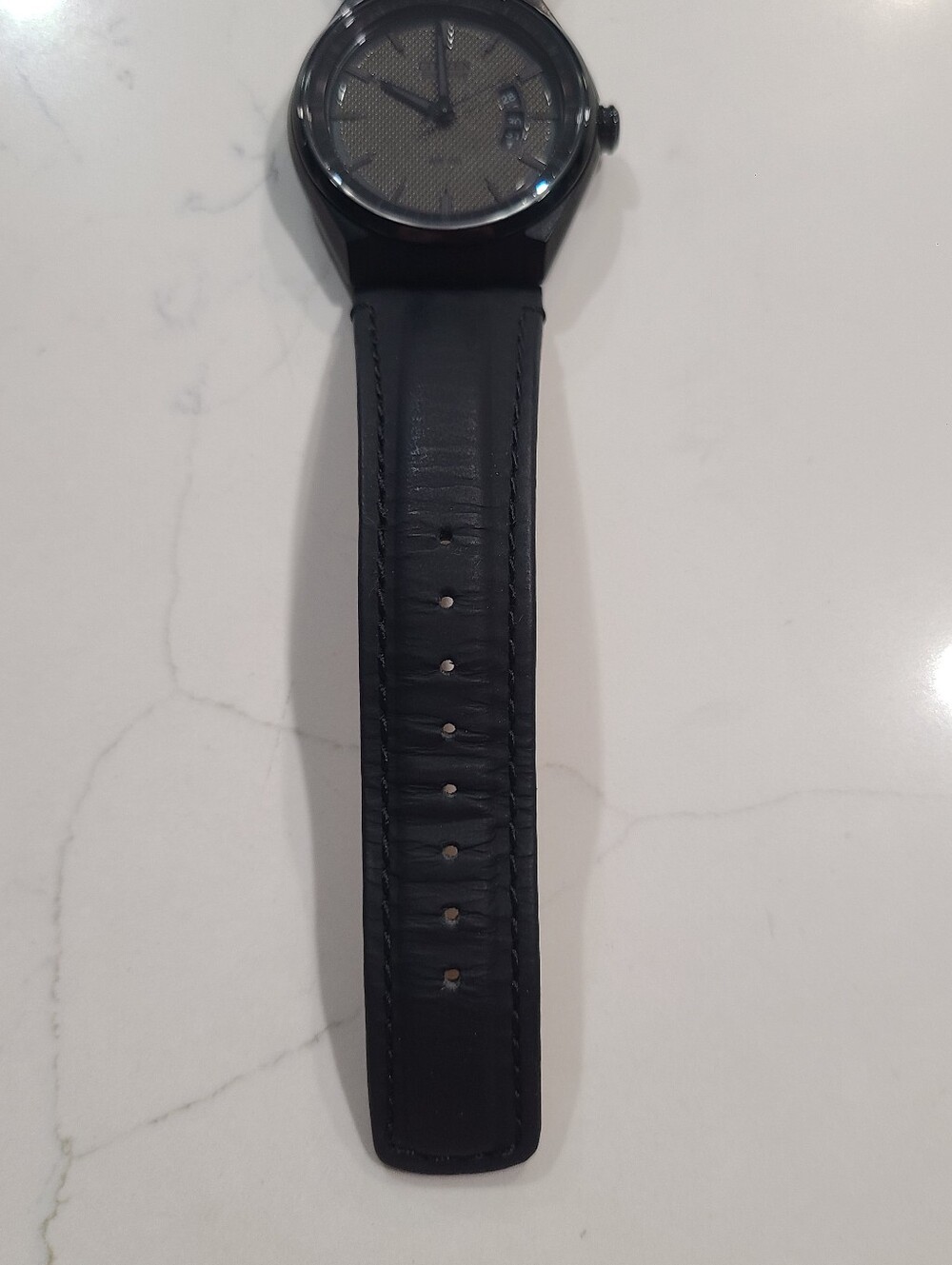EUC ECO-DRIVE CITIZEN WEEKENDER WATCH BLACK LEATHER STRAP AW1135-19E - Picture 5 of 16